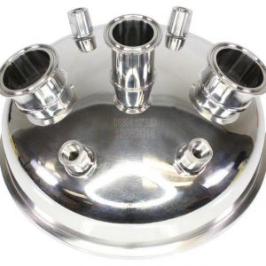 10″ Tri-Clamp x (2) 2″ Tri-Clamp x 1.5″ Tri-Clamp x (4) 1/4″ FNPT Hemispherical Lid