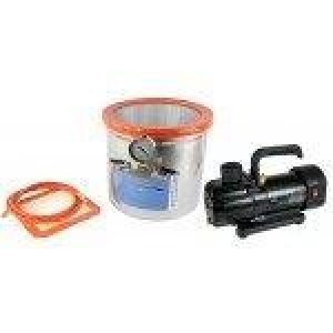 Glass Vac 3 Gallon Aluminum Vacuum Chamber and BVV130 3CFM Single Stage MINI Vacuum Pump Kit