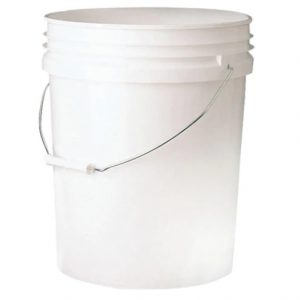 5 Gallon Bucket Without LID White Plastic
