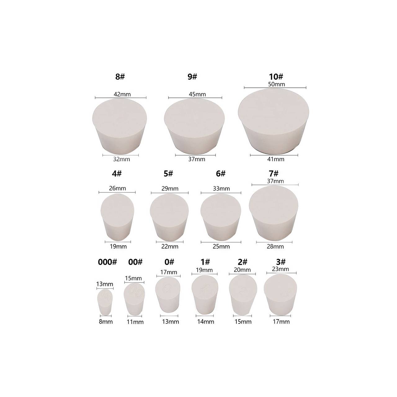 USA Lab Rubber Stopper Set of 13