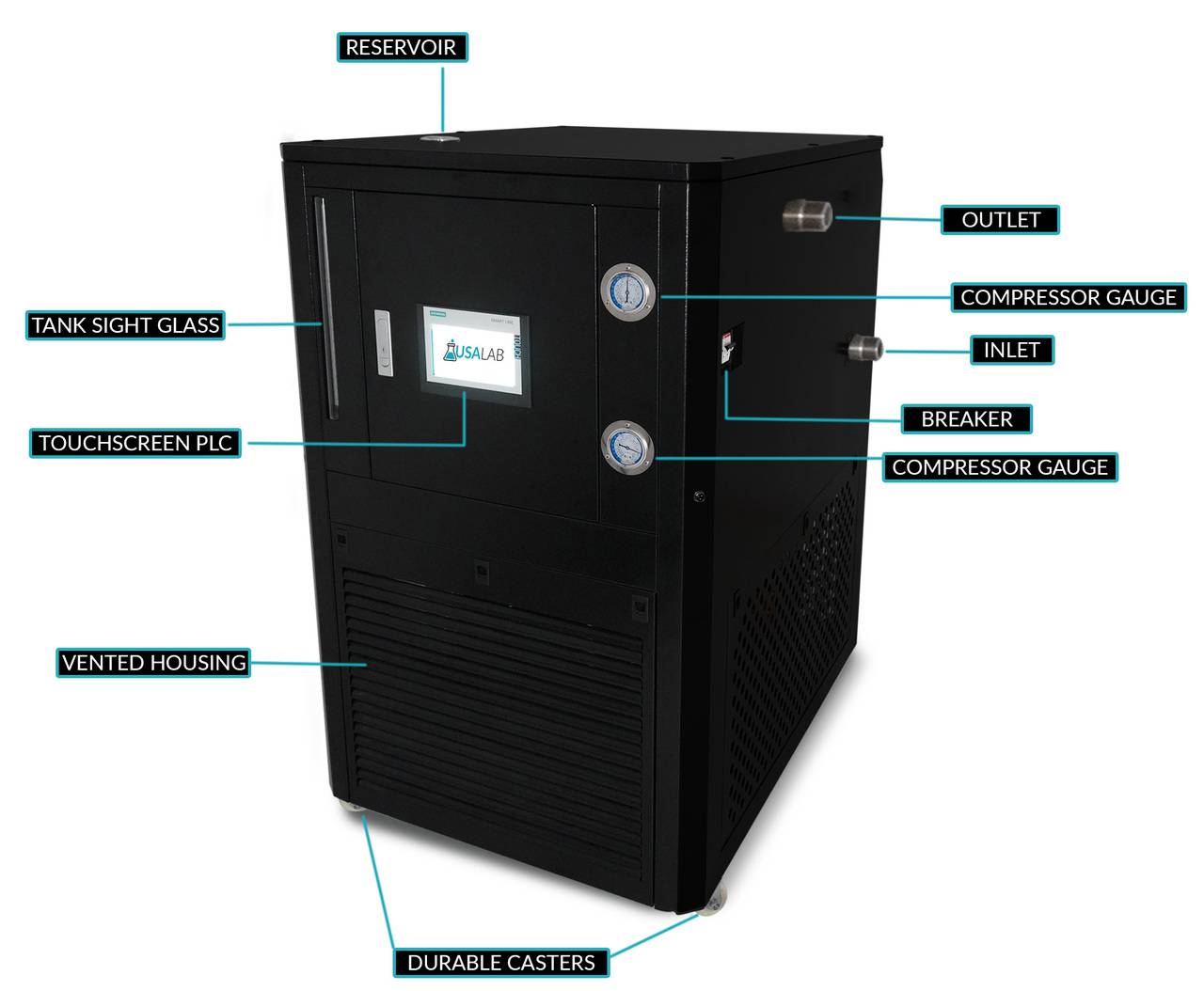 USA Lab -40°C 200L Closed Loop Recirculating Chiller W/ Touch Screen CLC-200/40-PLC 235L/Min - Image 3