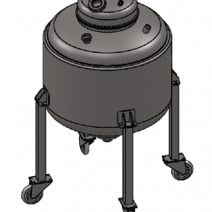 Jacketed Solvent Tank w/ Sight Glasses, Casters, & 1.5” TC Drain