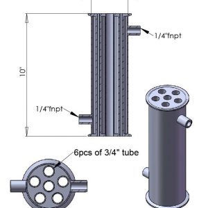 Tri-Clamp Tube In Shell Heat Exchanger Condenser Dephlegmator Reflux