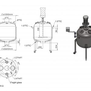 HFS(R) STAINLESS STEEL REACTOR 10L 110v 1 phase
