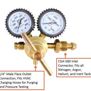 HFS(R) Nitrogen Regulator, 0-400 PSI Delivery, Brass