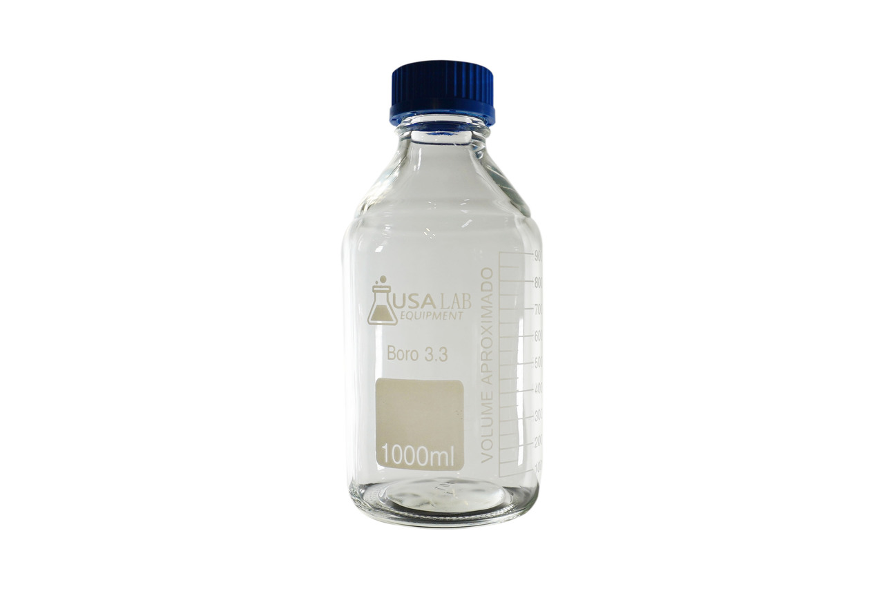 USA Lab Glass Media Storage Bottles Borosilicate 3.3 with GL45 Screw Cap 100ML, 250ML, 500ML, 1L, 2L, 5L, 10L