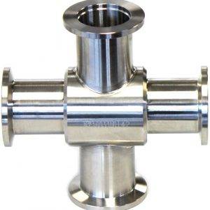 KF25/NW25 St St 4-Way Cross Flange for Secure Vacuum Connection