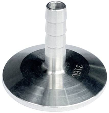 Ai 1.5" One-Piece 316L SST Tri-Clamp to Hose Barb Adapter