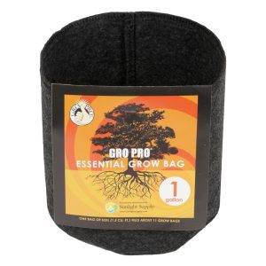 Gro Pro Essential Round Fabric Pot – Black, 1 Gallon