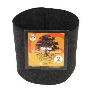 Gro Pro Essential Round Fabric Pot – Black, 2 Gallon