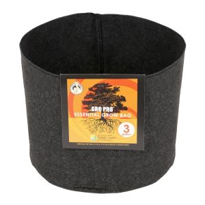 Gro Pro Essential Round Fabric Pot – Black, 3 Gallon