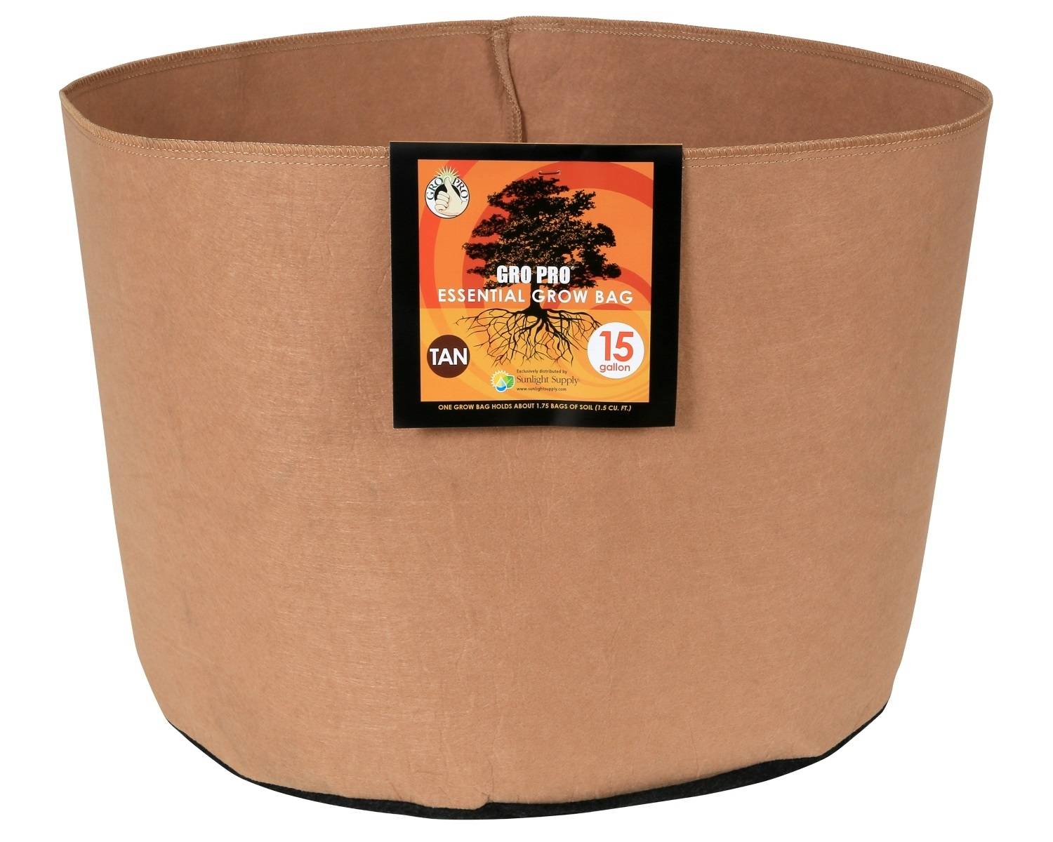 Gro Pro Essential Round Fabric Pot - Tan, 15 Gallon