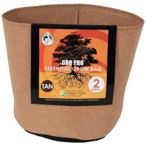 Gro Pro Essential Round Fabric Pot – Tan, 2 Gallon
